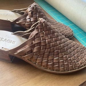 St Agni brown leather chunky heels, Size 41